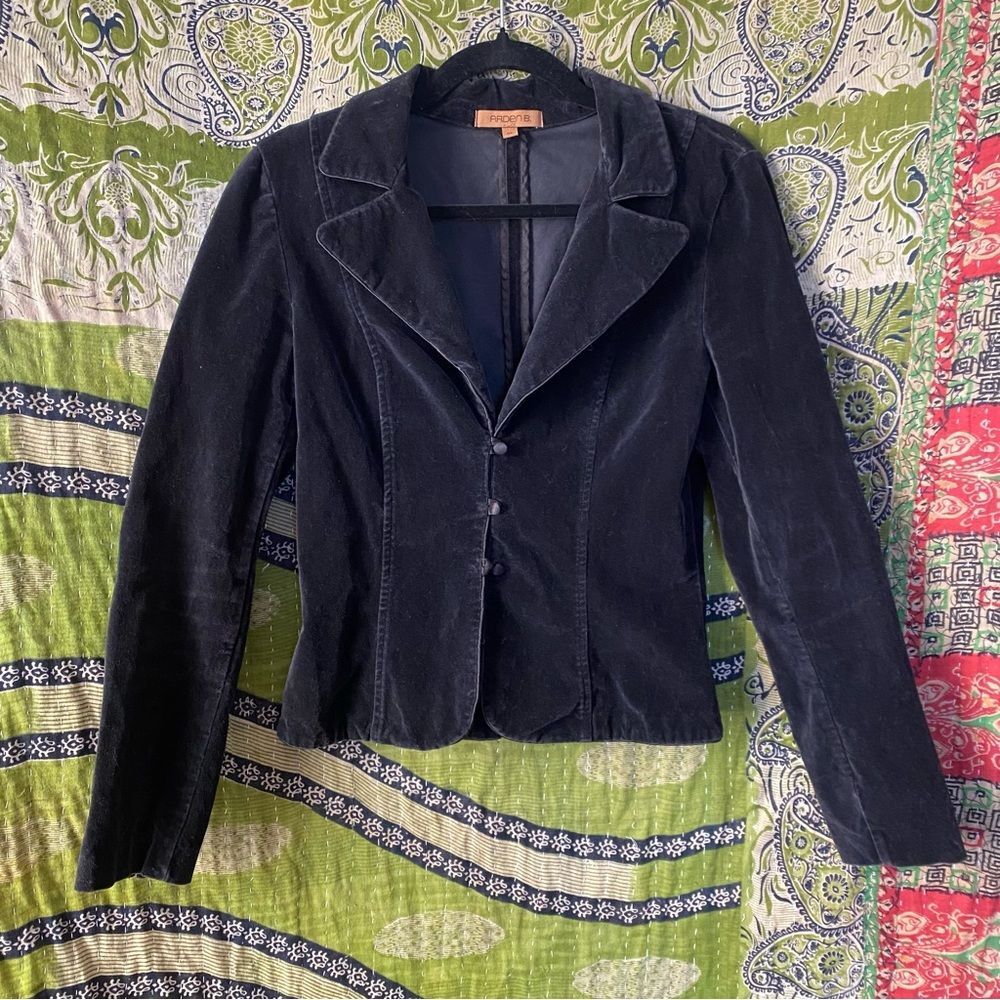 Y2K Arden B Black Velvet Whimsigoth Blazer Size Medium